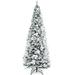 The Holiday Aisle® 84" H White Realistic Pine Flocked/Frosted Christmas Tree w/ 350 LED Lights, Metal in Green | 33 W in | Wayfair