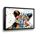 Latitude Run® Motley Lion Cub Freckles I by Aldridge - Graphic Art on Canvas Canvas/Metal in Black | 24 H x 32 W x 2 D in | Wayfair