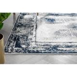 Blue 118 x 94 x 0.48 in Area Rug - Well Woven Cairo Isolde Vintage Abstract Border Glam Rug Polyester | 118 H x 94 W x 0.48 D in | Wayfair CAI-64-7