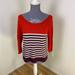 American Eagle Outfitters Sweaters | American Eagle Red Purple Stripe Crewneck Sweater Size Small | Color: Purple/Red | Size: S