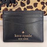 Kate Spade Bags | Kate Spade Madison Saffiano Leather Small Slim Card Holder Color: Black Nwt | Color: Black/Gold | Size: Small