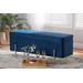 Baxton Studio Rockwell Contemporary Glam and Luxe Navy Blue Velvet Fabric Upholstered and Gold Finished Metal Storage Bench - Wholesale Interiors FZD0223-Navy Blue Velvet-Bench