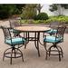 Canora Grey Alejando 5 Pieces High-Dining Set w/ Cushions Metal | 35.94 H x 56 W x 56 D in | Outdoor Furniture | Wayfair