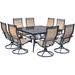 Canora Grey Alejando 9 Piece Outdoor Dining Set Glass/Metal | 29.05 H x 59.72 W x 59.72 D in | Wayfair 4624ECA7A3A24A87A22558AE0988F89F