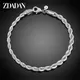 Zddan – Bracelets en argent Sterling 925 pour femmes chaîne torsadée de 4mm bijoux à la mode