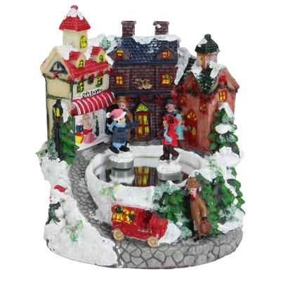 6.5" Animated Victorian Street Gift Shoppe Winter Christmas Music Box