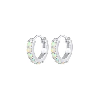 Elli Creolen synthetischer Opal Klassik 925 Silber silberfarben Damen Image