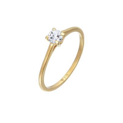 Elli PREMIUM Topas Solitär Verlobungsring 375 Gelbgold 56 Damen Image