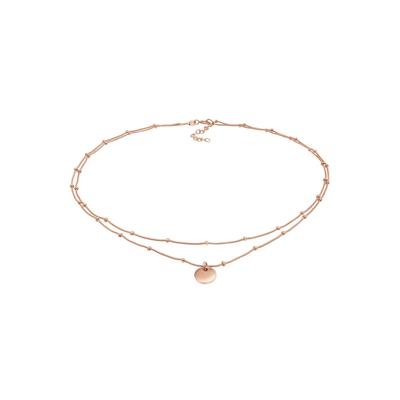 Elli - Choker Layer Plättchen Kugelkette 925 Silber Ketten 1 ct Damen