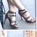 Coach Shoes | Coach Lanice Strappy Sandal Heels Metallic Leather | Color: Gray/Silver | Size: 9.5