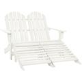 Vidaxl - Chaise de jardin Adirondack 2 places et repose-pied Sapin Blanc