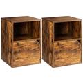 Costway Set of 2 Nightstands Side End Table for Living Room-Brown