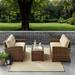 Crosley Bradenton 3-piece Outdoor Wicker Seating Set with Sand Cushions - 94.5 "W x 94.5 "D x 32.5 "H