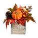 8" Fall Pumpkin, Gourd, Berries and Pinecones Artificial Arrangement - 8