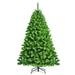 Costway 6.5ft Green Flocked Hinged Artificial Christmas Tree w/ Metal
