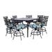 Hanover Montclair 9-Piece High-Dining Set in Ocean Blue with 8 Counter-Height Swivel Chairs and 60-Inch Square Table