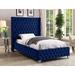 House of Hampton® Dymonique Velvet Bed Upholstered/Velvet in Blue | 56 H x 88 W x 86 D in | Wayfair D6A7D37AC1D14B2EBCFCAF965D594B7E