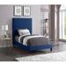 Mercer41 Hiie Velvet Bed Upholstered/Velvet in Blue | 60 H x 45.5 W x 81.5 D in | Wayfair BDF6E45867164DB4B3CA3C4E9F3A1D9B