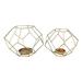 Mercer41 3 Piece Metal Orb Votive Candle Holders - Contemporary Iron Candle Decor - Wedding Event Centerpiece Iron in Yellow | Wayfair