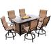 Canora Grey Alejando 7 Piece Bar Set w/ Fire Pit Metal | 36.02 H x 68.54 W x 36.73 D in | Outdoor Furniture | Wayfair