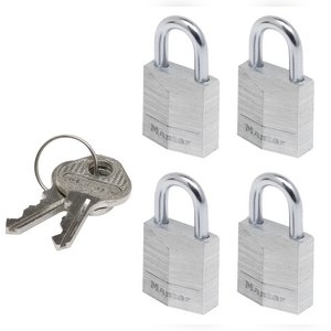 MASTER LOCK 20 mm breites Vorhngeschloss mit Gehuse aus massivem Aluminium; 4er-Pack Image