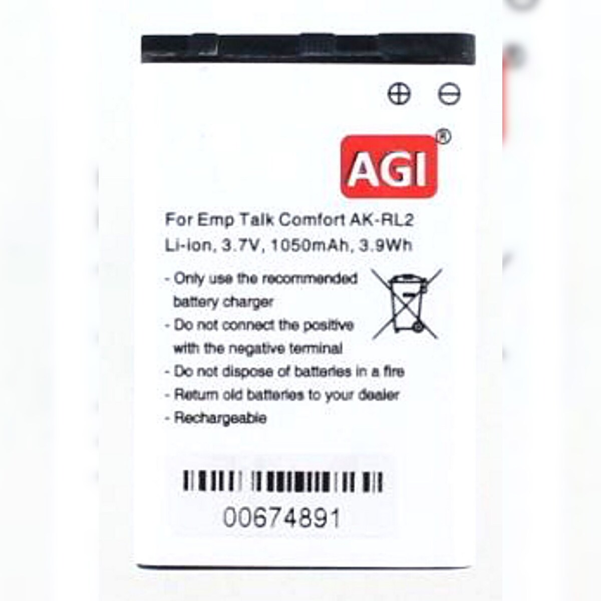 AGI Akku kompatibel mit Emporia VF4 Image