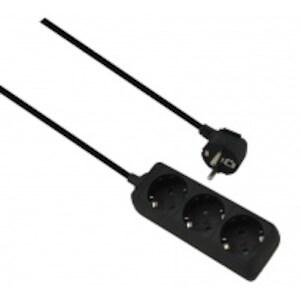 Helos Steckdosenleiste CLASSIC, 3-fach, schwarz, 5,0m, ohne Schalter Image