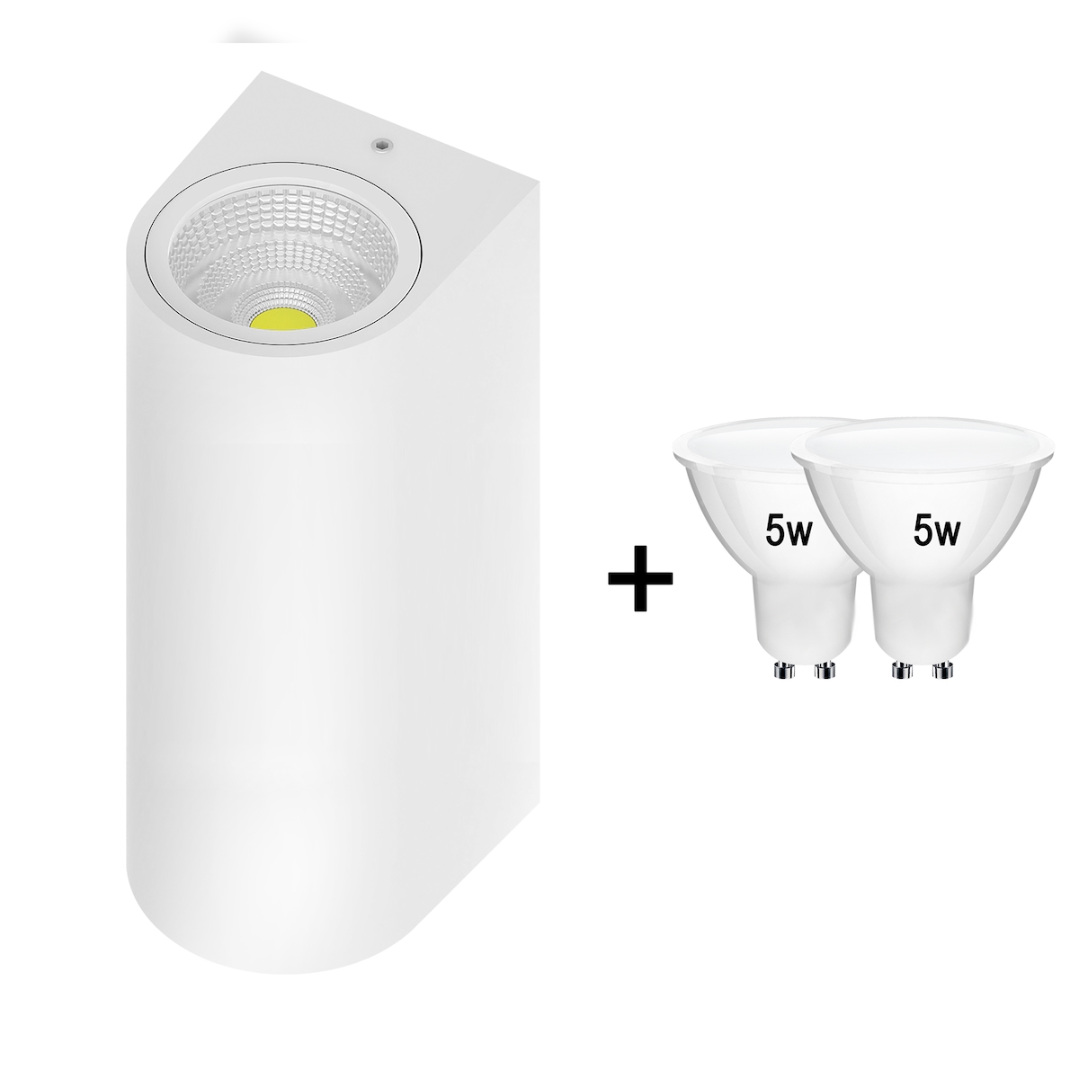 Braytron Außenwandleuchten Wandlampen Weiß- Model-L + 2x Leuchtmittel Kaltweiß Image