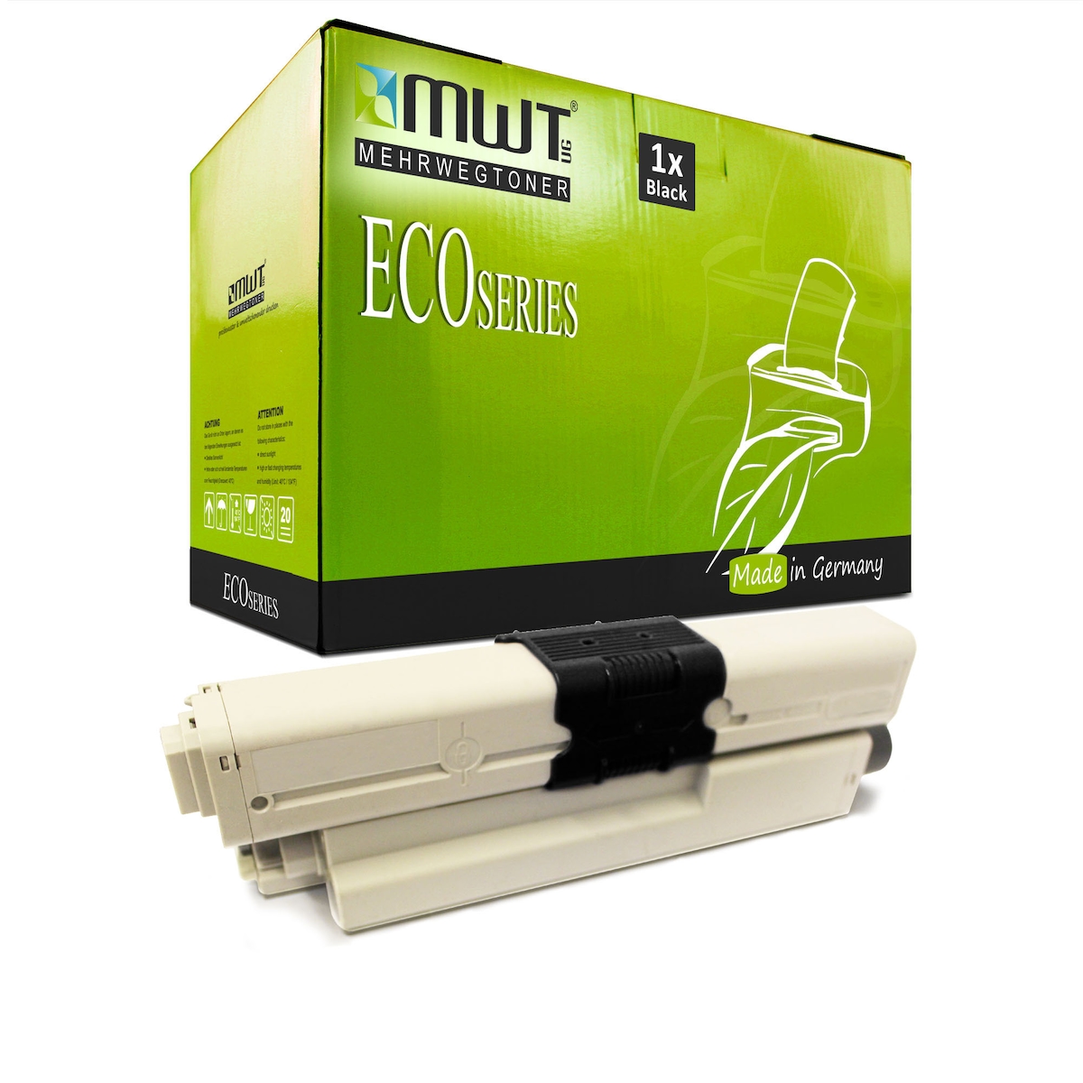 1 Mehrwegtoner kompatible Lasertoner ersetzt OKI 44469803 Schwarz Image