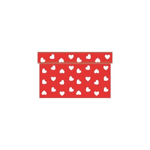 Sovie HOME Tischläufer Love in Rot aus Linclass® Airlaid 40 cm x 4,80 m, 1 Stück – Herzen Valentinstag Hochzeit