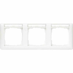 Gira Standard 55 Rahmen, 3f, reinweiß, glänzend, horizontal, Textfeld/Beschriftungsfläche, Kunststoff, Unterputzmontage, 109303 Image