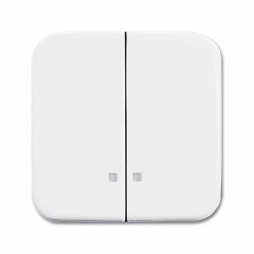 Busch-Jaeger Taste zweiteilig, Schalter/Taster, alpinweiß, glänzend, ohne ISO Aufdruck, Kontrollfenster/Lichtauslass Image