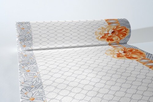 MANK Airlaid Tischläufer Ronja, 40 cm x 24 m , 1 Stück - Tischband Tischtuch Ornamente Blüten Floral Image