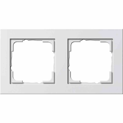 Gira E2 Rahmen, 2f, reinweiß, glänzend, Kunststoff, geeignet für Geräteeinbaukanal, Unterputzmontage, Thermoplast, 021229 Image