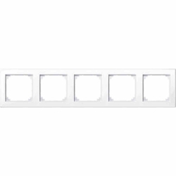 Merten M-SMART Rahmen, 5f, aktivweiß, glänzend, Kunststoff, geeignet für Geräteeinbaukanal, geeignet für Unterputz-Installation Image