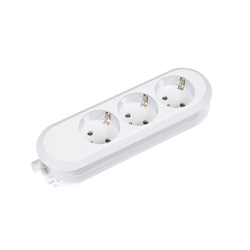 Bachmann Steckdosenleiste SMART 3-fach, weiß ohne Zuleitung, ohne Schalter Image