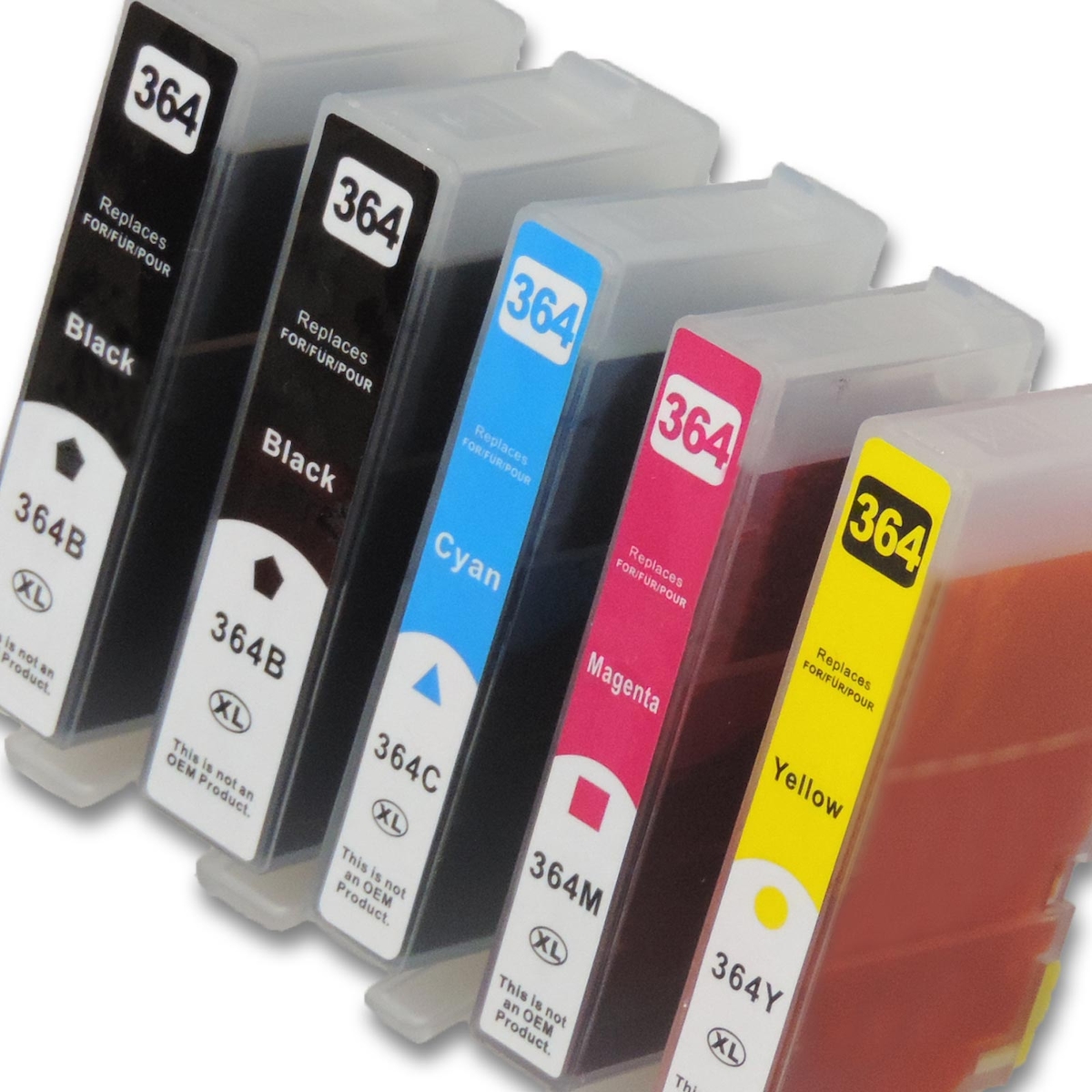 Set für HP Photosmart 5510 Drucker 5 Patronen-Set HP-364 XL kompatibel von D&C Image
