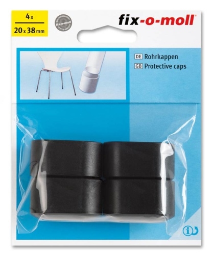 Rohrkappen oval 38mm x 20mm schwarz fix-o-moll Image
