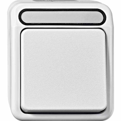 Merten AQUASTAR Wechselschalter, ohne Beleuchtung, polarweiß, matt, Aufputz, IP44, 1f Image