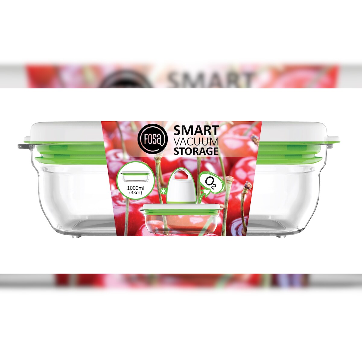 FOSA BARCELONA BEHÄLTER S 1.000ML – BC10080 - Smarte Vakuum-Lebensmittelaufbewahrung – Eckiger Vakuum-Aufbewahrungsbehälter 1.000ML Image