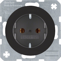 Berker SCHUKO-Steckdose sw/gl 47432045 Image