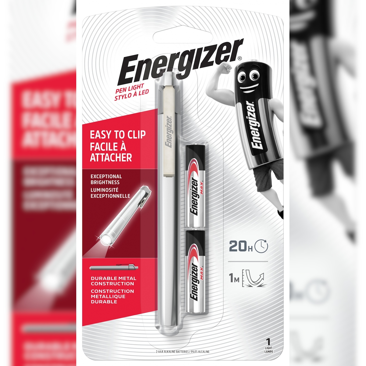 Energizer Leuchtstift Montageleuchte Elektriker Metal Penlite LED inkl. 2x AAA Batterien für professionellen Einsatz Image