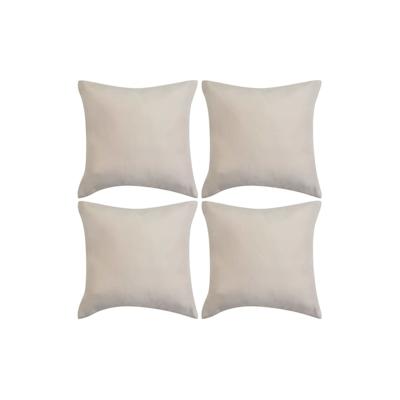 vidaXL Kissenbezüge 4 Stk. 50x50 cm Polyester Wildleder-Optik Beige