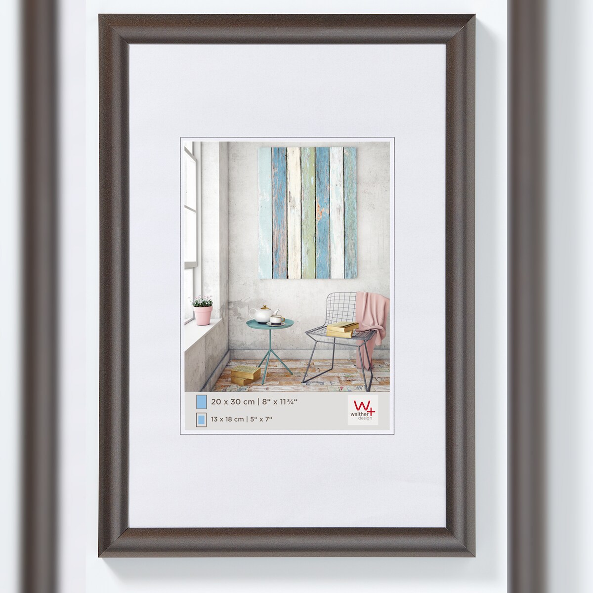 walther + design Trendstyle Kunststoff Bilderrahmen, stahl, 20 x 30 cm Image