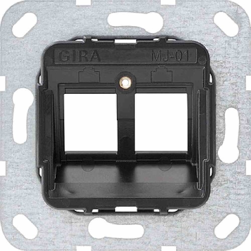 Gira Tragring Zentralplatte, Modular-Jack, 2f, schwarz, ohne Beschriftungsfeld, 560100 Image