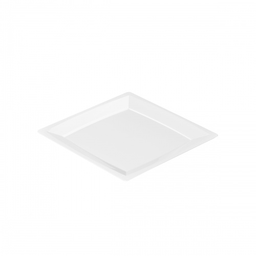 Einweg Teller MILAN Gr. S in Weiss 13,6 x 13,6cm aus Plastik, 24 Stück - Mank Image