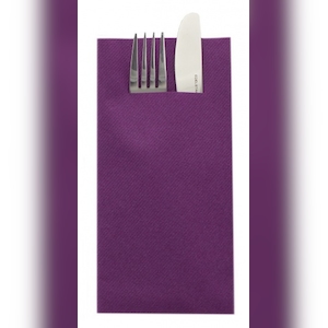 Sovie HOME Besteckserviette in Aubergine aus Linclass® Airlaid 40 x 40 cm, 12 Stück - Bestecktasche Uni Basic Pocket-Napkin Image