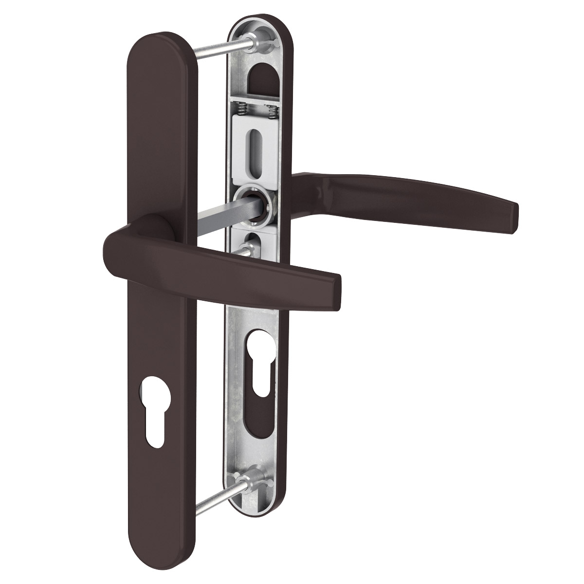 MS Beschläge Langschild Schmalrahmengarnitur 8-92mm Braun Drücker/Drücker Türstärke 39-54mm Image