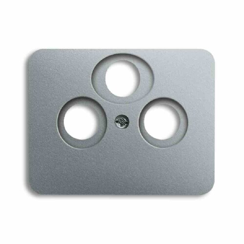 Busch-Jaeger ALPHA Zentralplatte, Sat/TV/Radio, titan, matt, Befestigung mit Schraube, ohne Beschriftungsfeld Image