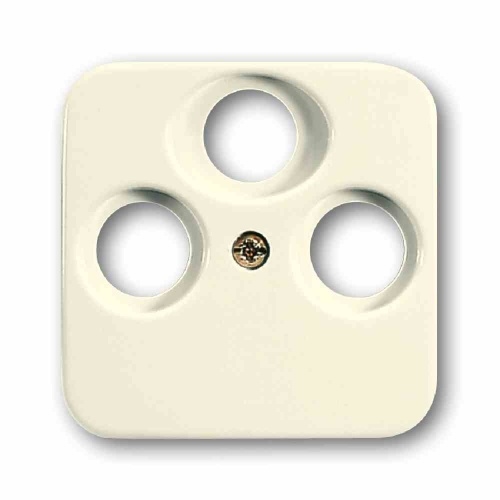 Busch-Jaeger DURO 2000 SI Zentralplatte, Sat/TV/Radio, weiß, glänzend, Befestigung mit Schraube, ohne Beschriftungsfeld Image